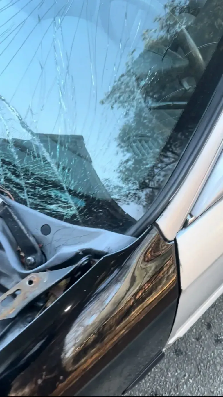 Cracked vehicle windshield