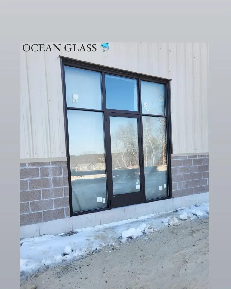 Residential window with dark framing